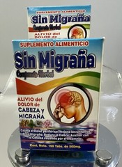 SIN MIGRA COMPUESTO HERBAL ALIVIO DEL DOLOR DE CABEZA MIGRANA 100 TABLET 500MG