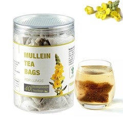 40 Bags Dried Mullein Leaf Tea for Lungs – Lung Detox Cleanse Tea for Smokers –