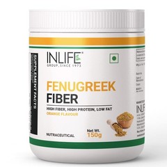 INLIFE Fenugreek Fiber Powder, Gut & Digestive Health 150g (Orange)