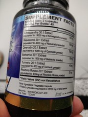 Organic Cadane Ashwagandha Resveratrol Quercetin 90 Caps Exp 12/2026