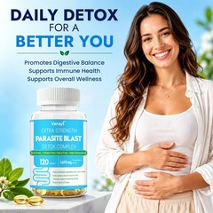 Extra Strength Parasite Blast Detox Complex 120 Softgels Gut Herbal Supplement