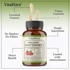 Organic Hawthorn Capsules Supports Heart Antioxidant Circulatory System Health