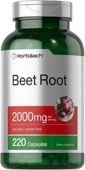 Horbäach Beet Root Powder Capsules | 220 Pills | Herbal Extract | Non-GMO, Glute