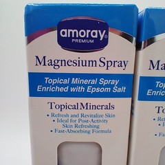 Amoray Premium Magnesium Spray 3 oz Topical Mineral Epsom Salt Pack of 2 New