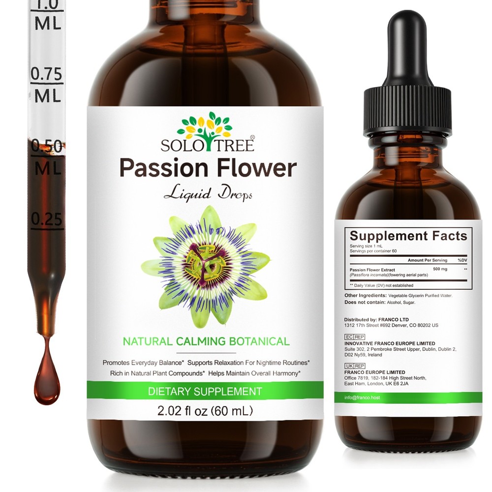 Passion Flower for Stress Relief – Calm & Mood Support – Pure Vegan Liquid Drops