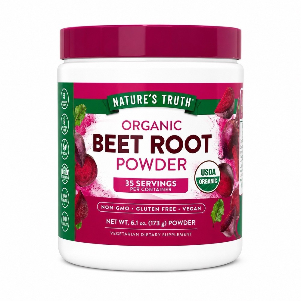 Organic Beetroot Powder 35 Servings Non-GMO Superfood For Energy Blood Flow