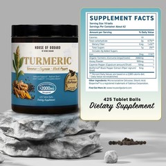 House Of Godard Turmeric Curcumin With BioPerine, 425 Tablet Balls