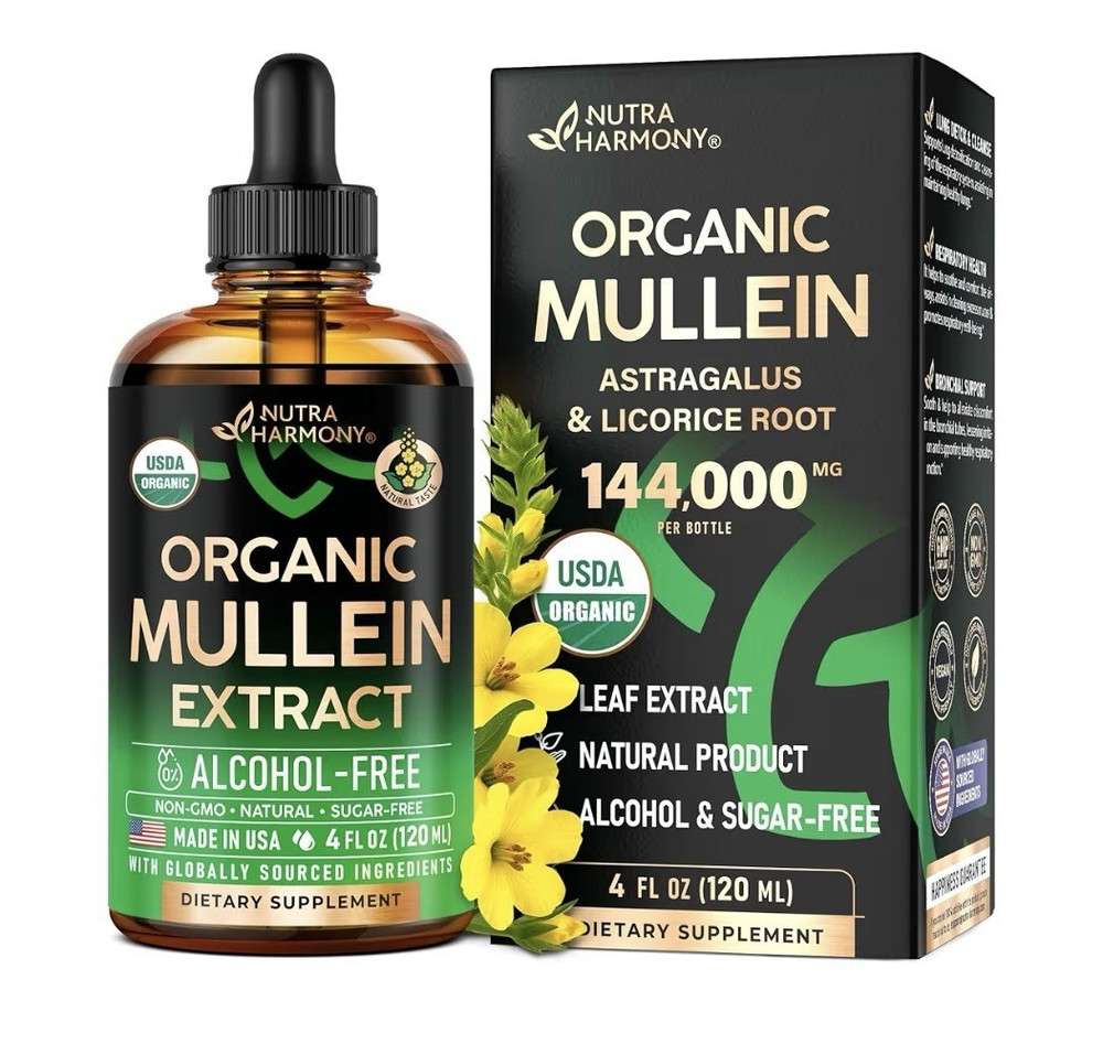 Nutra Harmony USDA Organic Alcohol-Free Mullein Extract Drops 4 fl oz