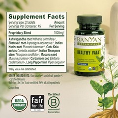 90 Tablets of Organic Healthy Vata – Natural Support for Sleep, Skin, & Clarity