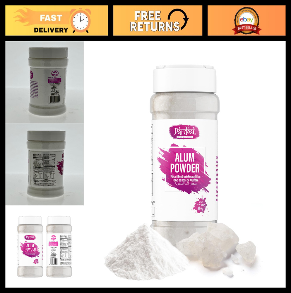 Fine Potassium Alum Powder 350g – DIY Face Packs, Toner, Pore Refining, Pickling