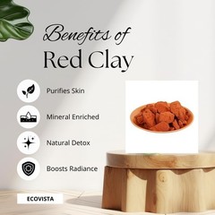 Natural Red Edible Clay Chunks – Organic, Pure, Ideal for Eating and Skin Care –