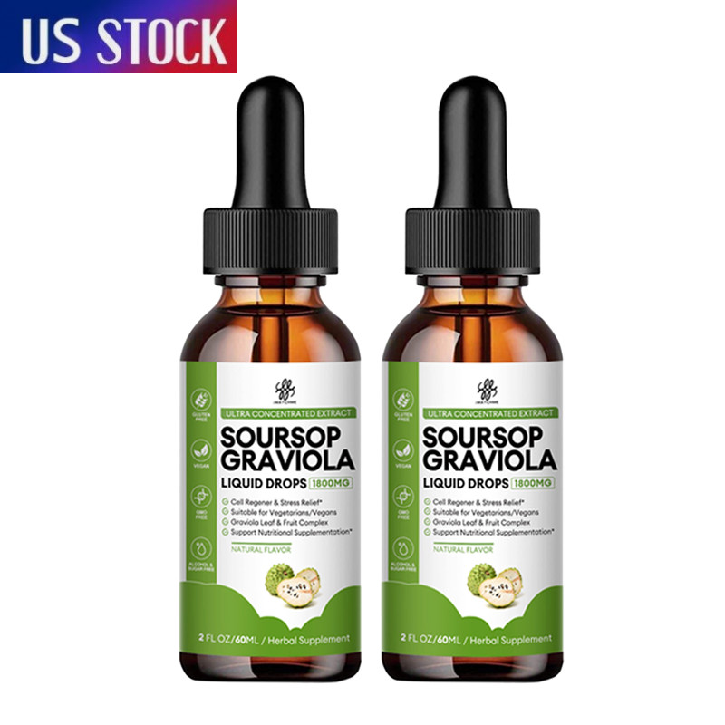 2x Soursop Graviola Extract Liquid Drop Support Regeneration Immune Gut Health 6
