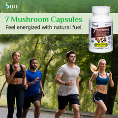 7 Mushrooms Extract Supplement Energy Boost Complex Lion’s Mane Reishi 90 Caps
