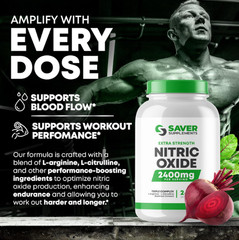 Nitric Oxide Booster Supplement – L-Arginine, L-Citrulline 2400mg – 240 Capsules