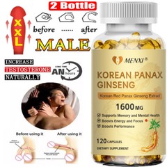 120 Korean Red Panax Ginseng Capsules 1600mg – Extra Strength NON-GMO No Fillers