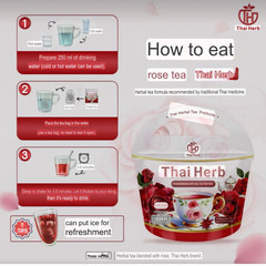 Rose Tea Thai Herb Hormone adjusting tea Balancing intestines Detox 0% sugar