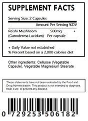 Reishi Mushroom Powder (Ganoderma lucidum) Capsules