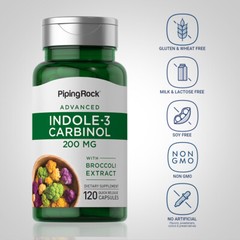 Indole 3 Carbinol | 200mg | 120 Capsules | with Resveratrol | by Piping Rock