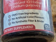 Guava Leaf Extract with Bitter Melon 120 Veg Capsules exp: 1/2027