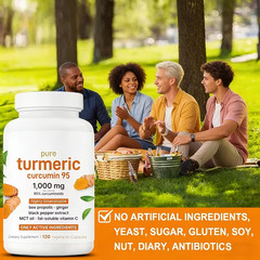 120 Capsules Turmeric Curcumin 1000mg Herbal Extract with BioPerine Men & Women