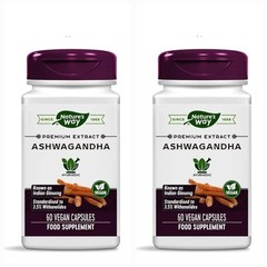 2 PACK! Nature’s Way Ashwagandha Premium Extract 60 Vegan Capsules BB 08/31/2026
