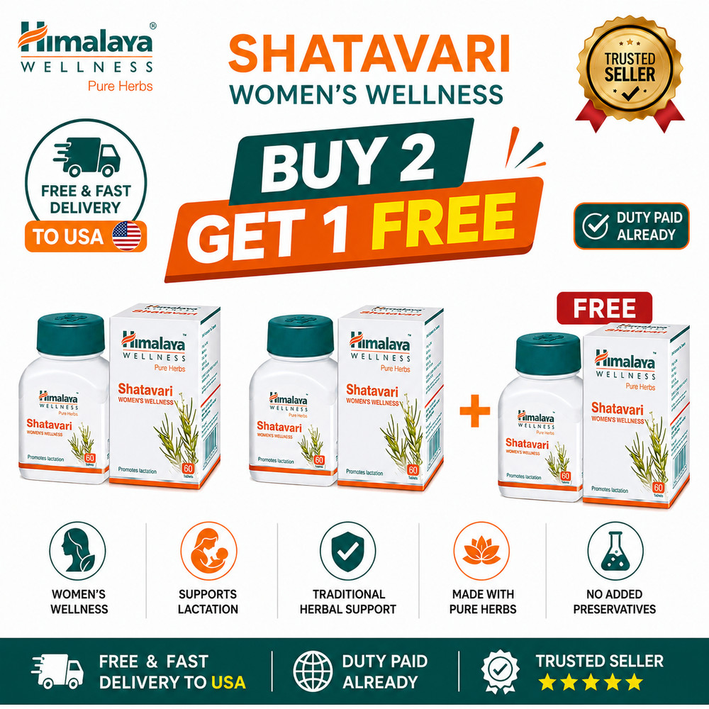 Himalaya Shatavari Tablets 60 Tabs Herbal Women Wellness Buy 2 Get 1 FreeUS Ship