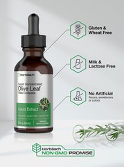 Olive Leaf Extract Liquid | 2 fl oz | Alcohol Free, Vegetarian | by Horbaach