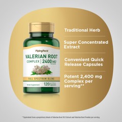 Valerian Root Extract | 2400mg | 120 Capsules | Non-GMO | by Piping Rock