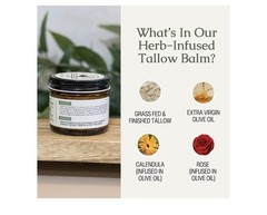 Hearth & Homestead Whipped Tallow Balm Face Body Skin Cream Herb Infused 1.3oz