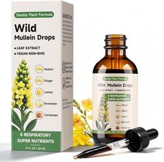 Mullein Drops for Lungs, Mullein Leaf Extract Supplement, Support Lung Health…