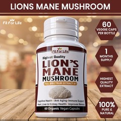 360 X PILLS LIONS MANE MUSHROOM EXTRACT ORGANIC BRAIN HEALTH MEMORY FOCUS RECALL