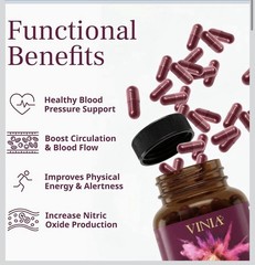 VINIA Piceid Resveratrol Red Grape Blood Pressure/Flow Heart Health Nitric Oxide