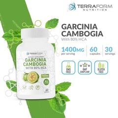 Garcinia Cambogia Extract – 80% Natural HCA 1400mg – Fast Weight Loss, US Made
