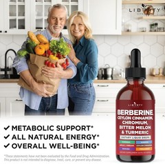Berberine with Ceylon Cinnamon Supplement Liquid Drops + Bitter Melon Extract