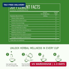 TisaFlor Cleavers Herb Lymphatic Drainage Tea Bags, 50Count -Caffeine Free | for