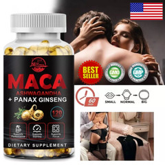 Maca Root 10000mg, Ashwagandha,Panax Ginseng Extract Male Enhancing 120 Capsules