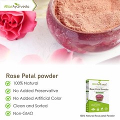 Attar Ayurveda Rose petal powder 100 grams | Ideal for Skin and Face |