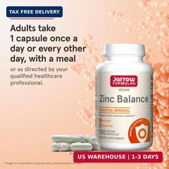 Jarrow Formulas Zinc Balance 15mg Zinc with Copper Immune Support 100 Veggie Cap