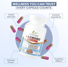 ZEN LIFE HERB LAXMORE I Poop More Max Strength 100% 90 Count (Pack of 1)