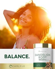Dandelion Root Capsules 1800mg | 300 Count | Non-GMO | by Carlyle