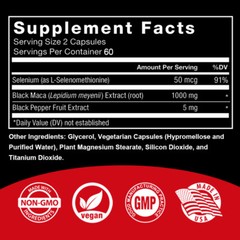 Black Maca – High Strength Maca 1000mg – 30 to 120 Vegan Capsules