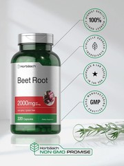 Horbäach Beet Root Powder Capsules | 220 Pills | Herbal Extract | Non-GMO, Glute