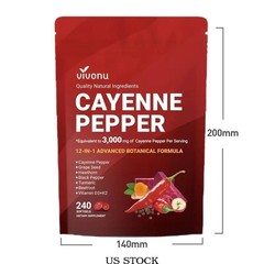 Cayenne Pepper Capsules Supplement Support Circulation & Vein Leg Softgels 240