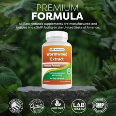 Wormwood Extract 1500 mg Equaivalent Per Serving-120 Capsules. Gluten Free, N…