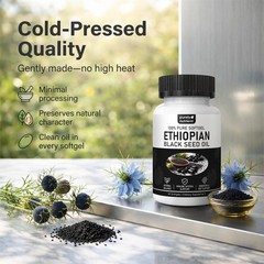 1-5X Ethiopian Softgels|4.64%Thymoquinone|Non-Gmo,Gluten-Free Seed Black Oil 60X
