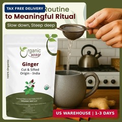 Organic Way Premium Dried Ginger Root Cut & Sifted (Zingiber officinale) – Organ