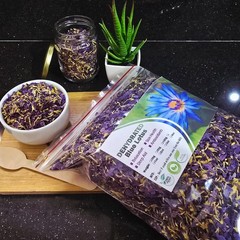 Dried Blue Lotus Petals cut Nymphaea caerulea Crushed Organic Natural Herb Drink