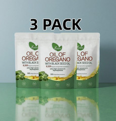 3PACK Aceite De Oregano En 300 Capsulas Con Carvacrol Timol Black Seed Oil 6000
