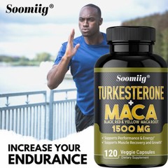 Maca Root Capsules 1500mg, Black Red Yellow Maca Extract, 30 to 120 Capsules