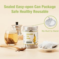 40 Bags Dried Mullein Leaf Tea for Lungs – Lung Detox Cleanse Tea for Smokers –